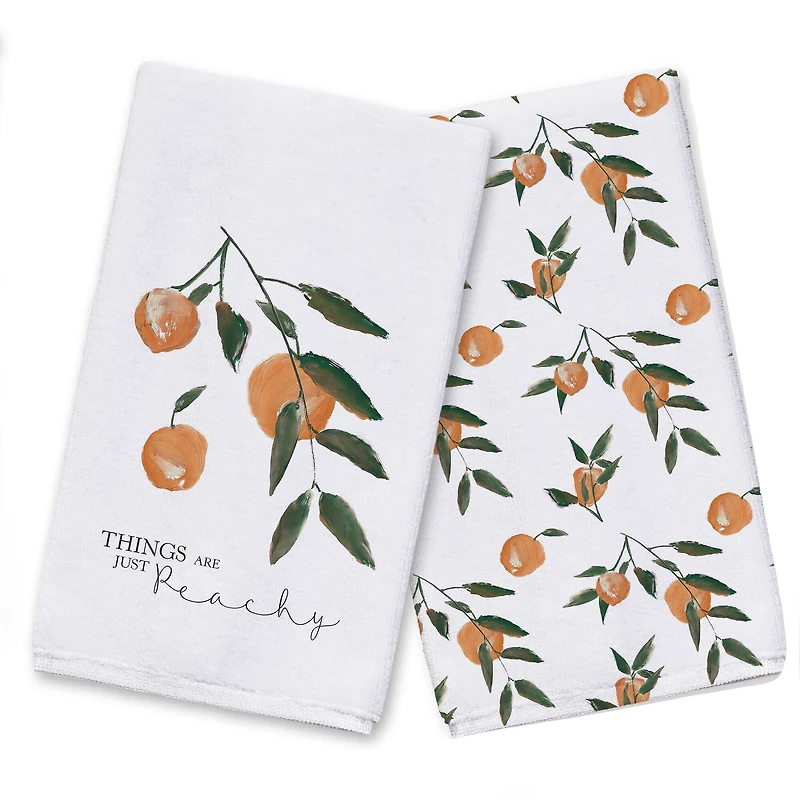 Just Peachy 16" x 25" Tea Towel - Set of 2