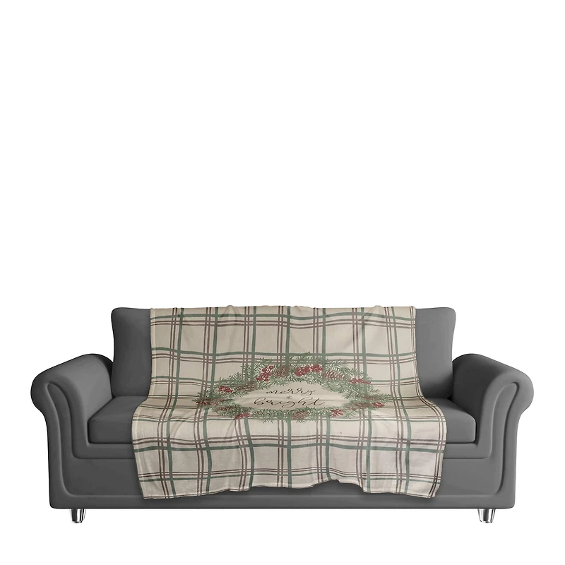 Merry & Bright Plaid Coral Fleece Blanket