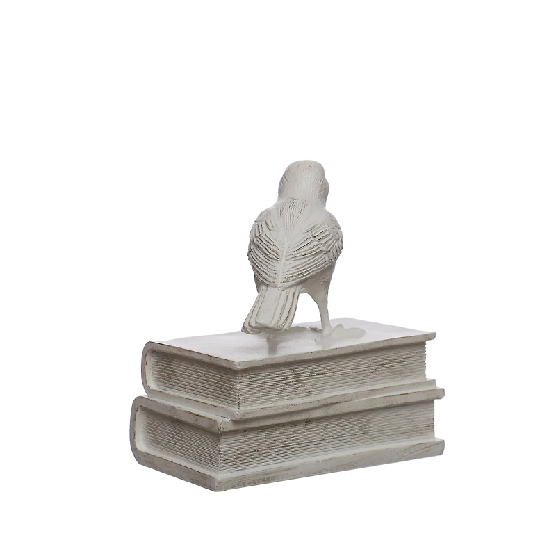 6" White Bird on Books Tabletop Décor by Ashland®