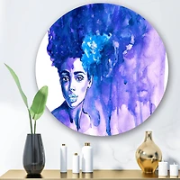 Designart - Glorious Blue Portrait of African American Woman