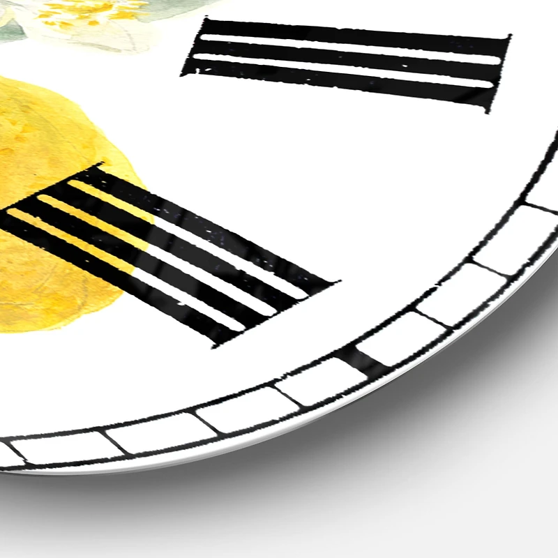 Designart 'Floursack Lemon I Farmhouse Wall Clock