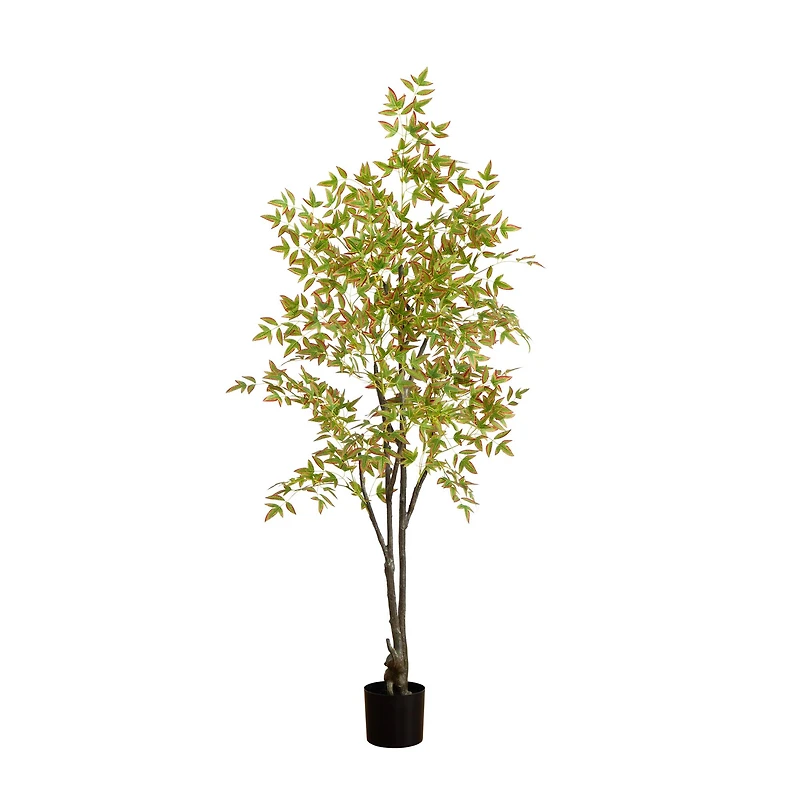6ft. Green Autumn Nandina Artificial Potted Tree