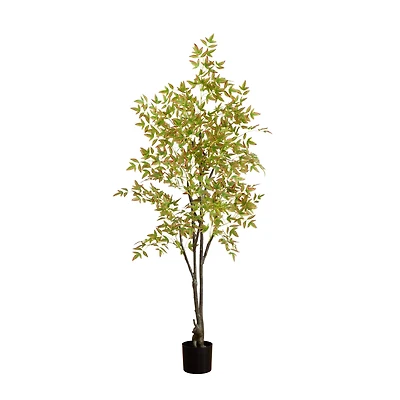 6ft. Green Autumn Nandina Artificial Potted Tree