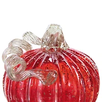 Glitzhome®  Red Glass Pumpkin & Gourd Set