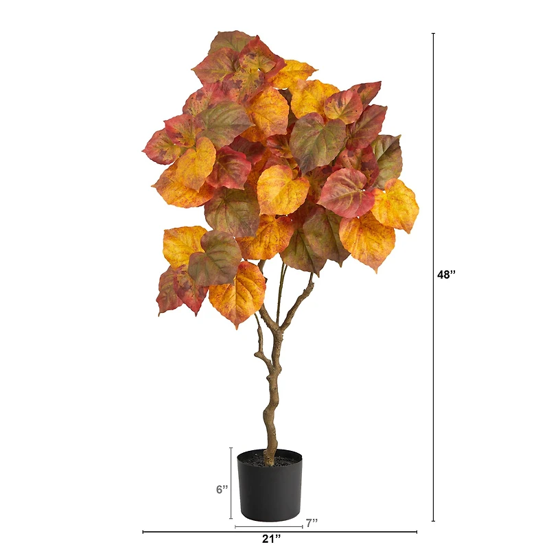 4ft. Potted Autumn Umbrella Ficus Fall Artificial Tree