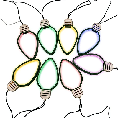 8ct. Multicolor LED Neon Bulb String Lights on Green Wire by Ashland®