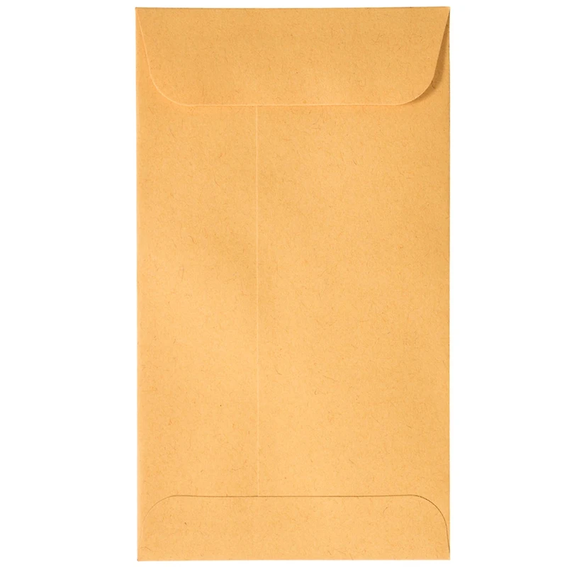 JAM Paper 3.125" x 5.5" Brown Kraft Coin Business Peel & Seal Closure Envelopes
