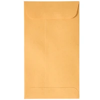 JAM Paper 3.125" x 5.5" Brown Kraft Coin Business Peel & Seal Closure Envelopes