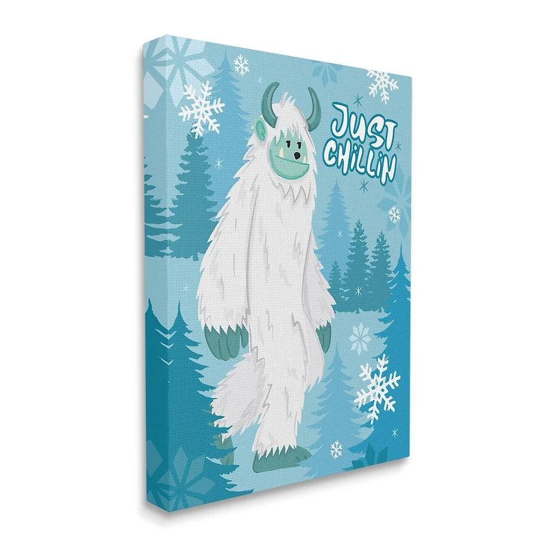 Stupell Industries Just Chillin Funny Winter Yeti Canvas Wall Art