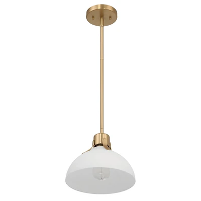 Hello Honey® Delano Gold & White Industrial Metal & Etched Glass Ceiling Light