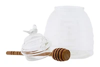 Hello Honey® Clear Honey Pot with Lid & Bamboo Dipper Set