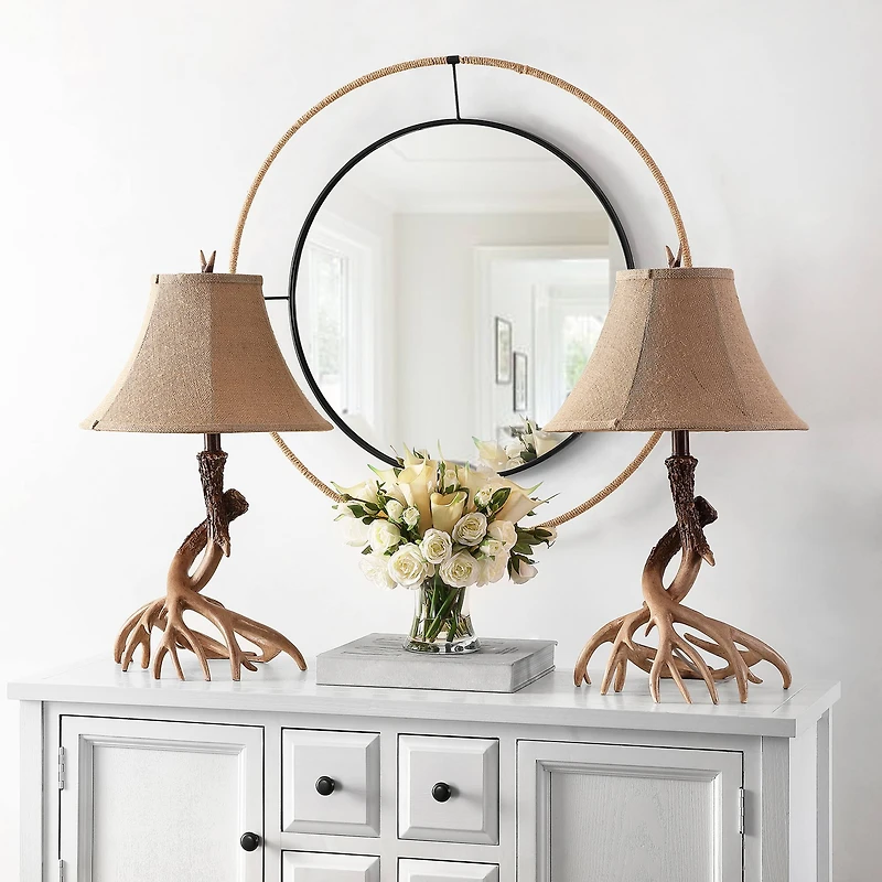 Sundance Faux Antler Table Lamp Set in Brown