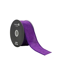 1.5" x 25ft. Purple Solid Wired Velvet Ribbon by Celebrate It® Halloween