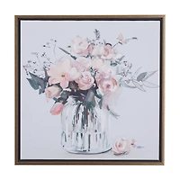 Pink Polystone French Country Framed Wall Art, 25" x 24" x 2"