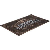 Gold & Silver Reindeer Merry Christmas Doormat