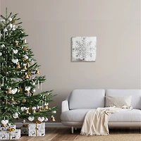 Stupell Industries Winter Snowflake Weathered Pattern Canvas Wall Art