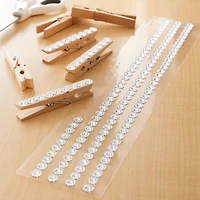 12 Packs: 4 ct. (48 total) Clear Flower Rhinestone Borders by Recollections™