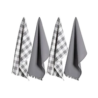 DII® Gray Heavyweight Fringed Dishtowel Set