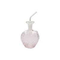 Hello Honey 12-Ounce Glass Strawberry Shaped Oil Cruet with Stopper, Pink