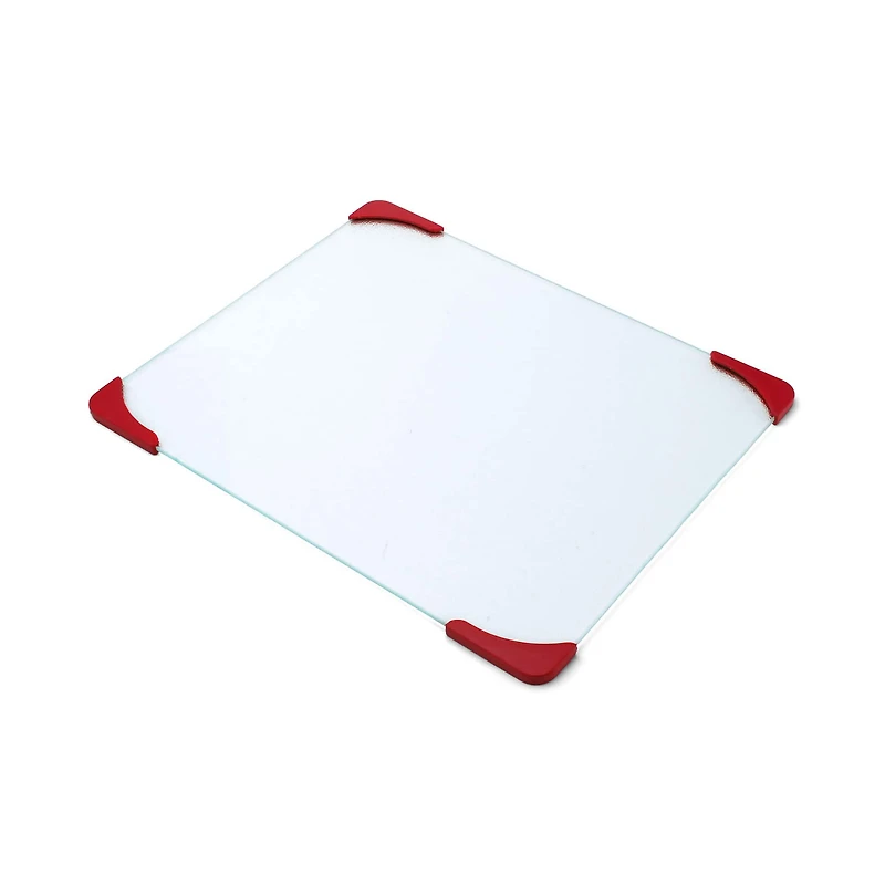 Farberware Red & White 15" Non-Slip Glass Board