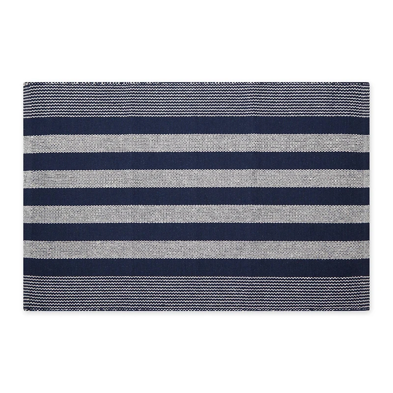 DII® Cabana Stripe Handwoven Recycled Yarn Rug