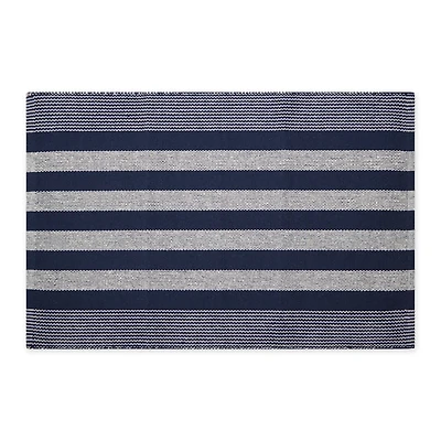 DII® Cabana Stripe Handwoven Recycled Yarn Rug