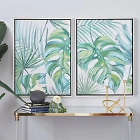 CosmoLiving by Cosmopolitan Set of 2 Green Canvas Wall Art 24", 32"