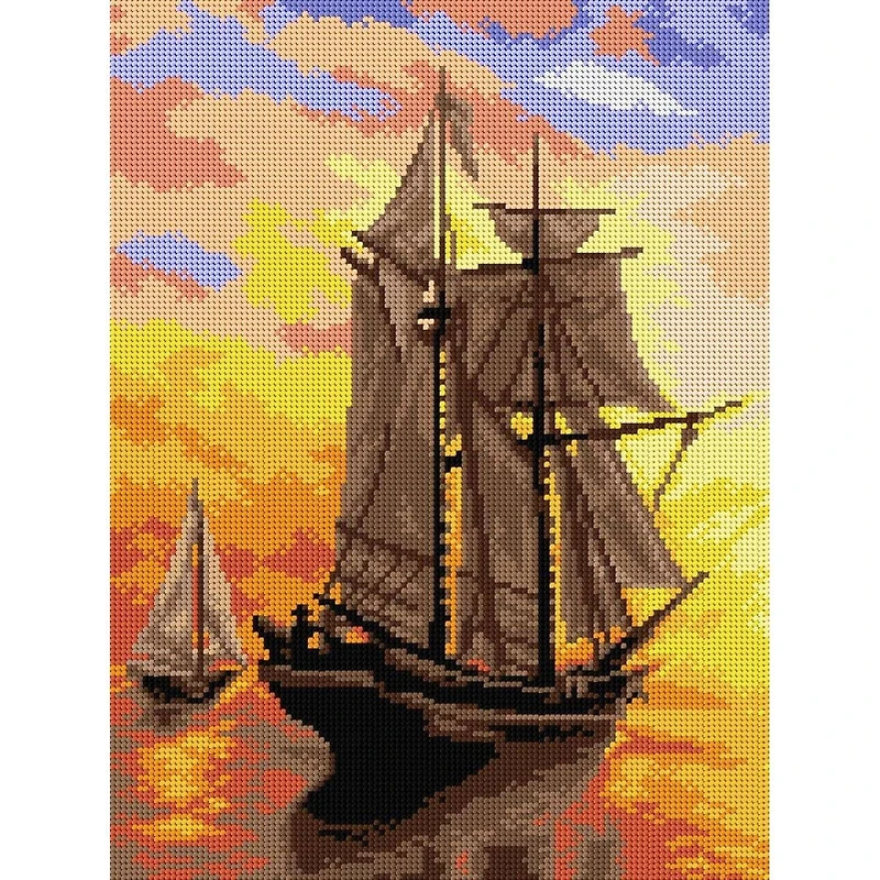 Orchidea Gobelin William Bradford - Sunset in Fundy Bay (fragment) Halfstitch Canvas