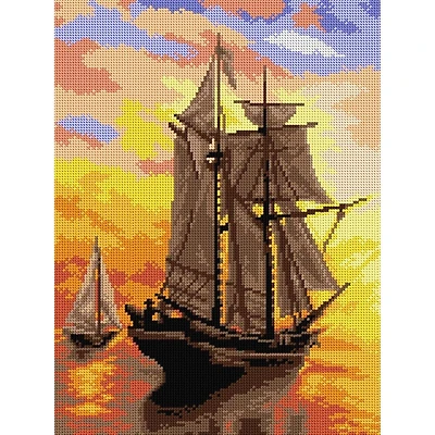 Orchidea Gobelin William Bradford - Sunset in Fundy Bay (fragment) Halfstitch Canvas