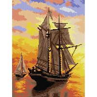 Orchidea Gobelin William Bradford - Sunset in Fundy Bay (fragment) Halfstitch Canvas