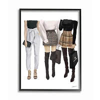 Stupell Industries Fashion Shopping Women Style Outfits Plaid Bags Designer in Frame Wall Art