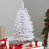 3ft. Pre-Lit White Artificial Christmas Tree, Warm White LED Lights