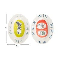 Hello Honey® 8" Flower Styles Stoneware Platter Set