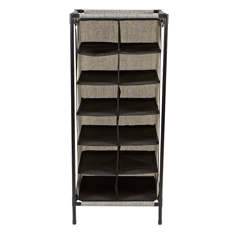 Simplify Black 12-Section Shoe Organizer