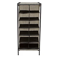 Simplify Black 12-Section Shoe Organizer