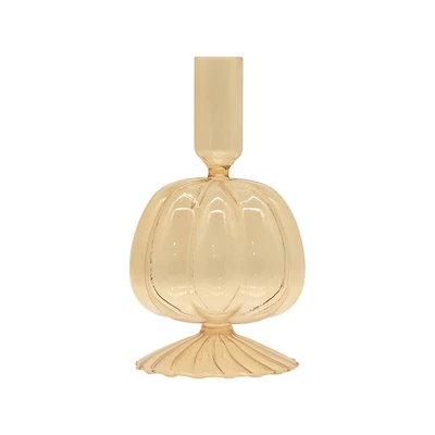 Glass Pumpkin Taper Candle Holder by Ashland