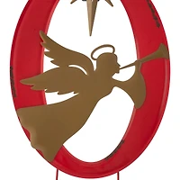 Glitzhome® 3.5ft. LED Metal Joy Angel Yard Stake Set with Timer