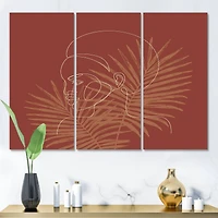 Designart - Sillhouette of African American Girl on Palm Leaves