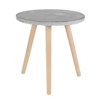 Gray Fiber Clay & Beech Wood Contemporary Accent Table