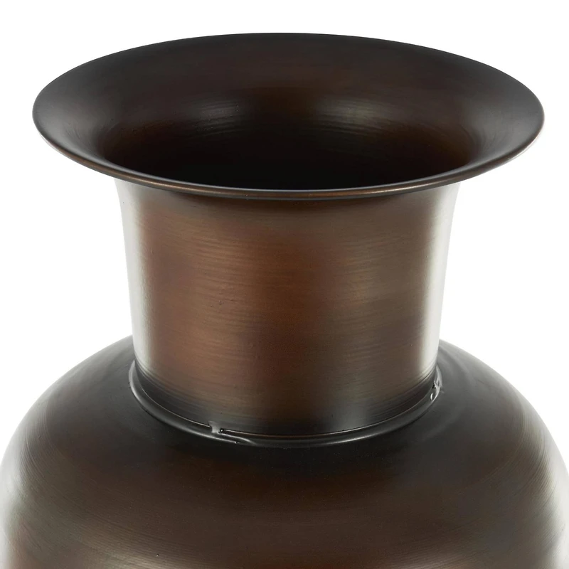 White & Brown Spotted Tapered Floor Metal Vase Set