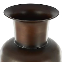 White & Brown Spotted Tapered Floor Metal Vase Set