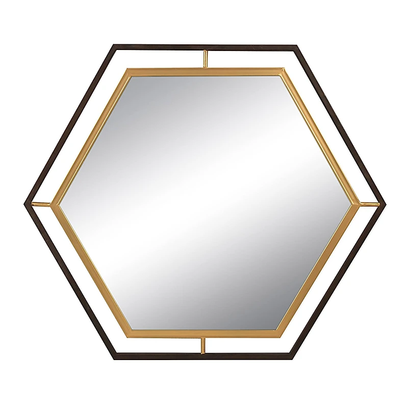 Hello Honey® Two Tone Hexagon Metal Wall Mirror