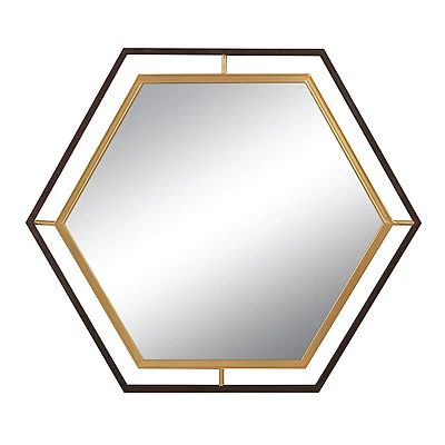 Hello Honey® Two Tone Hexagon Metal Wall Mirror