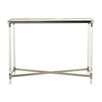 Silver Metal Contemporary Console Table, 44" x 19" x 33"