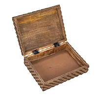 Hello Honey® Burnt Finish Hand Carved Mango Wood Nesting Box Set