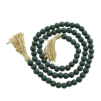 Green Wood Bohemian Bead Garland 81" x 1" x 1"