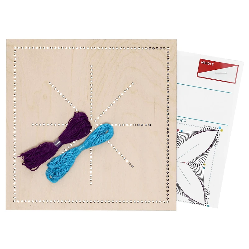 Leisure Arts® Intermediate Butterfly Wood Stitched String Art Panel Kit