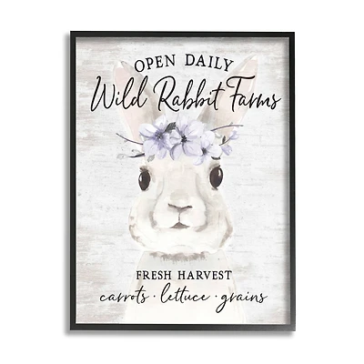 Stupell Industries Wild Rabbit Farms Weathered Floral Crown Sign Framed Giclee Art