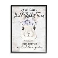 Stupell Industries Wild Rabbit Farms Weathered Floral Crown Sign Framed Giclee Art