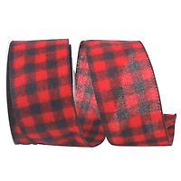 Reliant 2.5" x 25yd. Red Buffalo Plaid Wired Ribbon, 25yd.